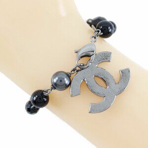 CHANEL Black Coco Mark Charm Bracelet